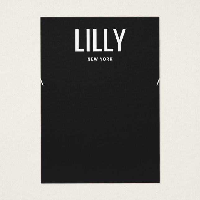 Einfache moderne schwarze Nekklassekarte (Vorderseite)