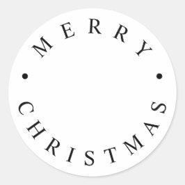 Einfache moderne schwarze Typografie Frohe Weihnac Runder Aufkleber