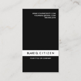 Einfache moderne Schwarzweiss-Visitenkarte Visitenkarte