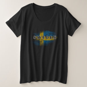 Einfache moderne schwedische Flagge schwedisches S Große Größe T-Shirt