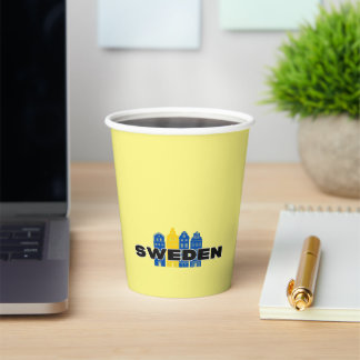 Einfache moderne schwedische Staatsflagge Souvenir Pappbecher