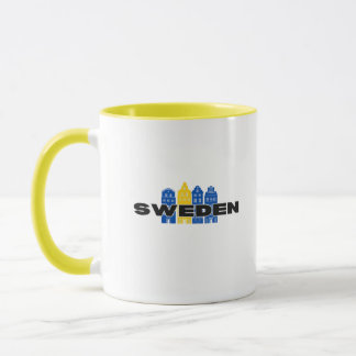 Einfache moderne schwedische Staatsflagge Souvenir Tasse