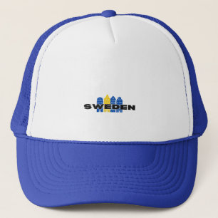 Einfache moderne schwedische Staatsflagge Souvenir Truckerkappe