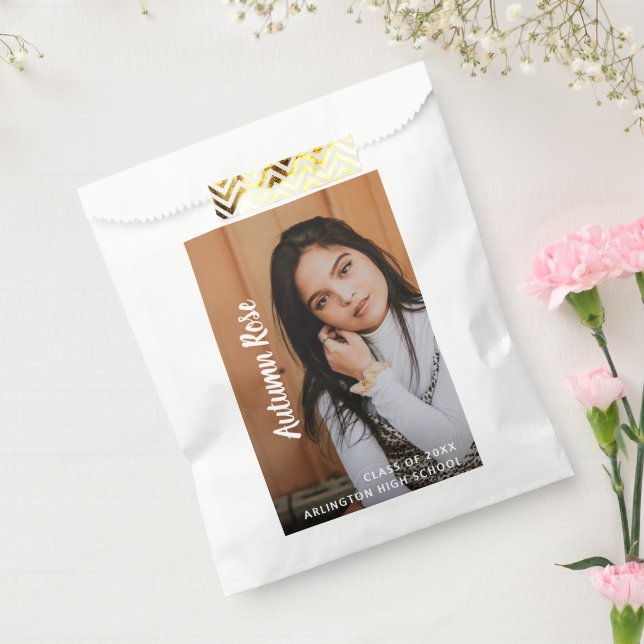 Einfache moderne Script-Foto-Abschluss Geschenktütchen (Versiegelt)