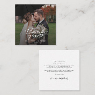 Einfache moderne Script-Foto Hochzeit Vielen Dank Mitteilungskarte