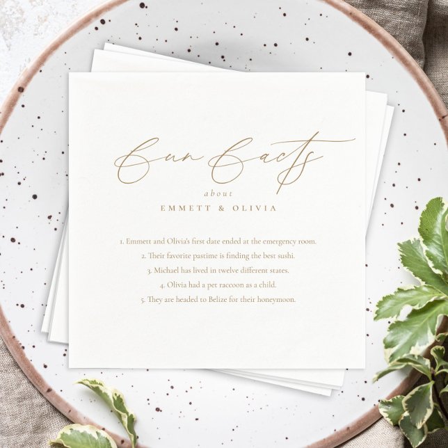 Einfache moderne Script-Kalligrafie Spaß-Fakten Ho Serviette (Von Creator hochgeladen)