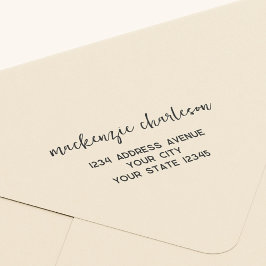 Einfache moderne Script-Personalisierte Rücksendea Gummistempel