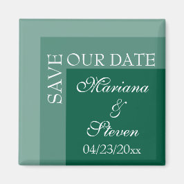 Einfache moderne Script Wedding Emerald Green Magnet