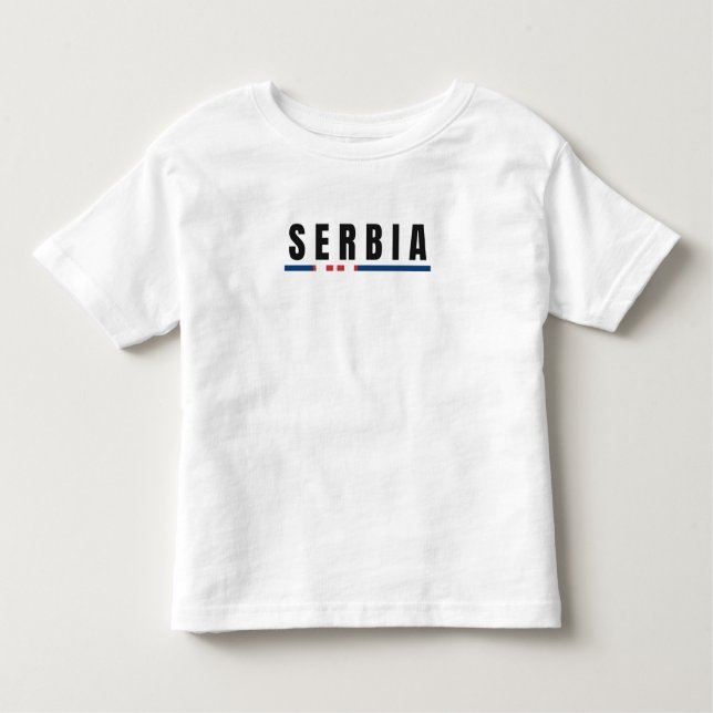 Einfache moderne serbische Art Letter Flag Souveni Kleinkind T-shirt (Vorderseite)