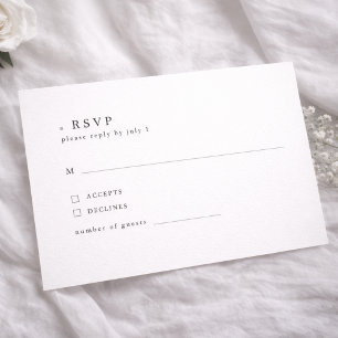 Einfache moderne Serif-Typografie Hochzeits-Antwor RSVP Karte