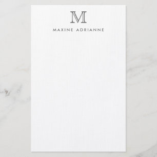 Einfache moderne Silver Gray Monogram Initial Briefpapier