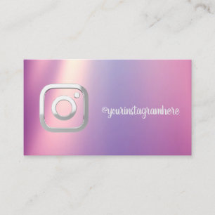 Einfache moderne, Silver Instagram Social Media Visitenkarte