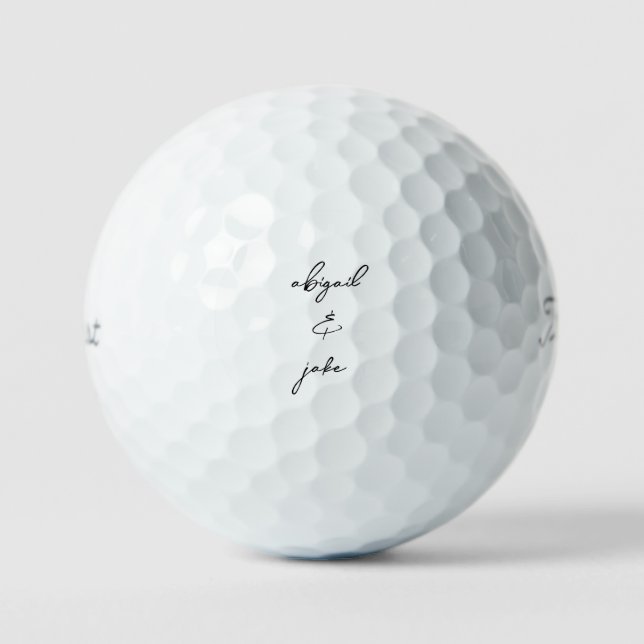 Einfache moderne Skripte mit schwarzen Namen Golfball (Vorderseite)