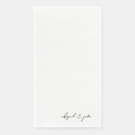 Einfache moderne Skriptnamen Hochzeit Serviette
