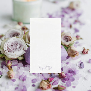 Einfache moderne Skriptnamen Lavender Wedding Serviette