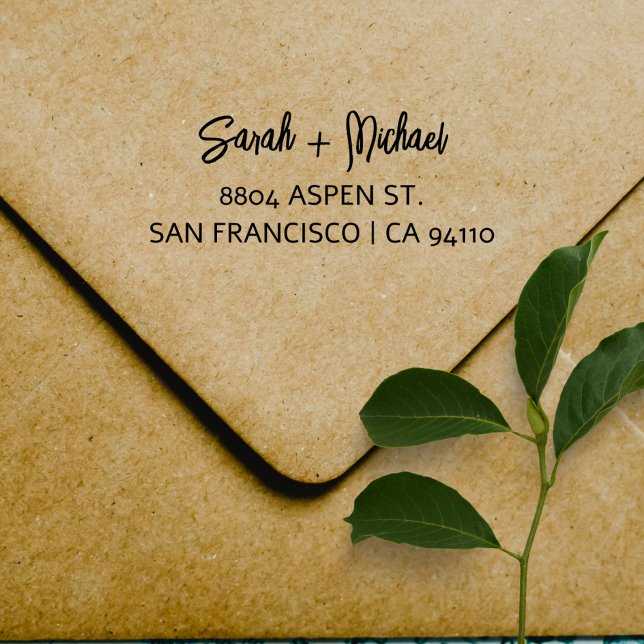 Einfache moderne Skriptpaare nennen Rücksendeadres Permastempel (Von Creator hochgeladen)