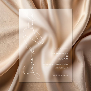 Einfache moderne SkriptWedding Save the Date Acryleinladungen