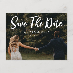 Einfache moderne SkriptWedding speichert das Date- Postkarte