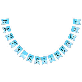 Einfache moderne Sky Blue Watercolor Happy Retirem Wimpelkette