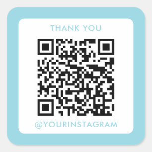 einfache moderne soziale Medien danke qr Code Quadratischer Aufkleber
