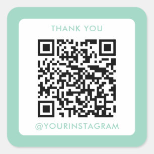 einfache moderne soziale Medien danke qr Code Quadratischer Aufkleber