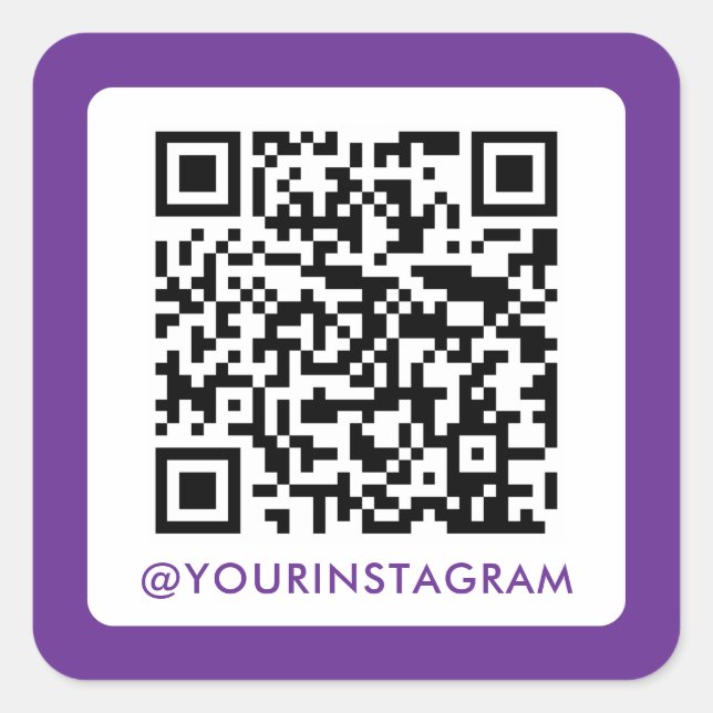 einfache moderne soziale Medien qr Code-Inagramm Quadratischer Aufkleber (Vorderseite)
