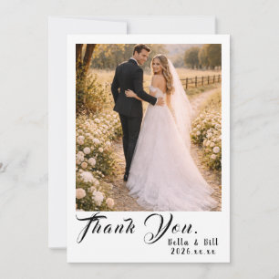 Einfache moderne sportliche Hochzeit eines Paares Dankeskarte