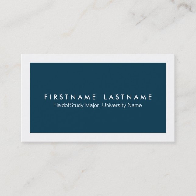 Einfache moderne Studenten-Visitenkarten Telefonnummerkarte (Vorderseite)