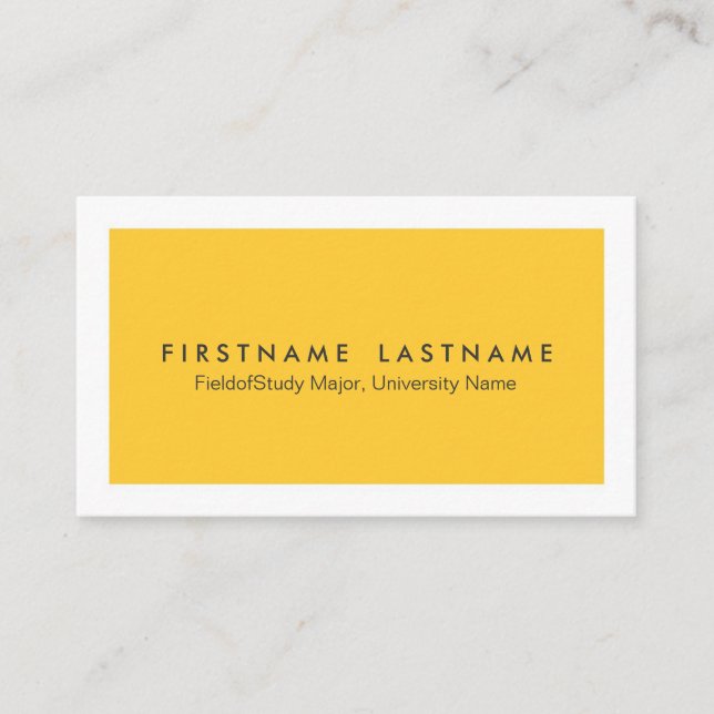 Einfache moderne Studenten-Visitenkarten Telefonnummerkarte (Vorderseite)