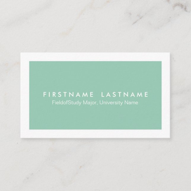 Einfache moderne Studenten-Visitenkarten Telefonnummerkarte (Vorderseite)
