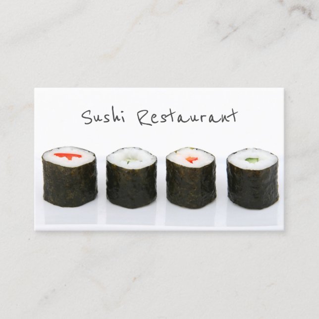 Einfache moderne Sushi Business Card Visitenkarte (Vorderseite)