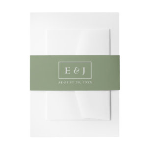 Einfache moderne Szene Smarald Green Dusty Blue Einladungsbanderole