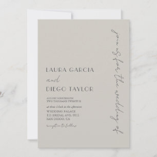 Einfache moderne Taupe-Hochzeit Einladung