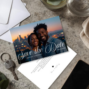 Einfache moderne Text- und Foto-Hochzeit 'Datum fr Save The Date