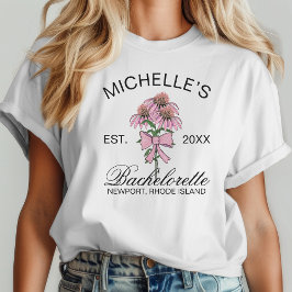 Einfache moderne Textform Rosa Bläserbachelorette T-Shirt