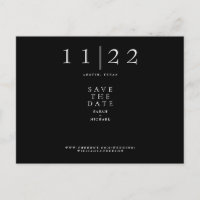 Einfache moderne TextHochzeit B/W Save the Date