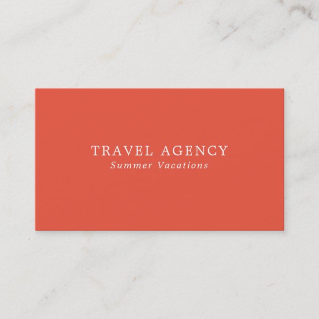 Einfache & moderne Travel Agent Business Card Visitenkarte (Vorderseite)