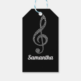 Einfache moderne Treble Clef Weiße Noten Illustrie Geschenkanhänger