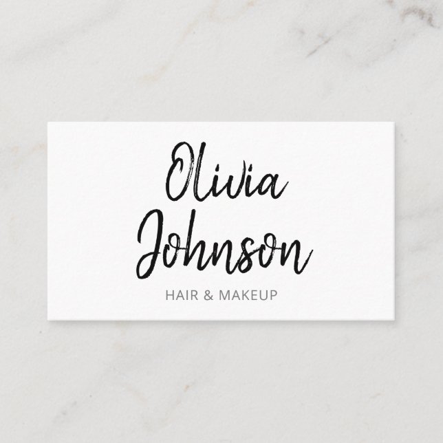 Einfache moderne, trendige handgeschriebene Visite Visitenkarte (Vorderseite)