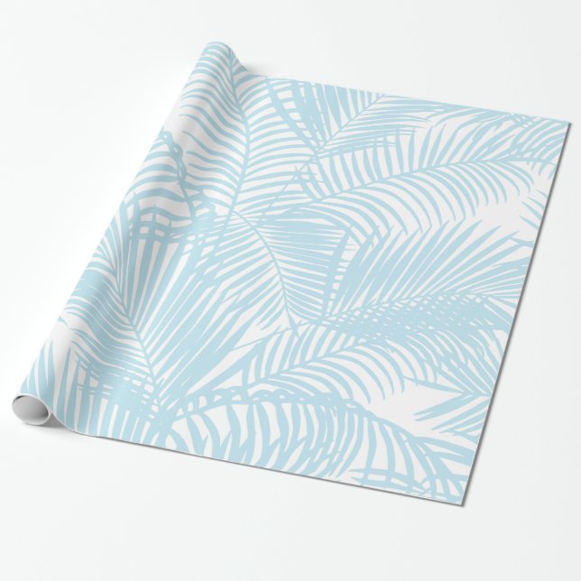 Einfache moderne tropische Palme des Babyblaus mit Geschenkpapier (Ungerollt)