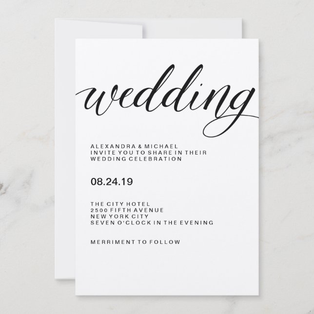 Einfache moderne Typografie auf dem Kraftpapier Einladung (Vorderseite)