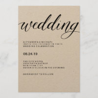 Einfache moderne Typografie auf dem Kraftpapier