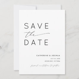 Einfache, moderne Typografie-Einladung Save The Date