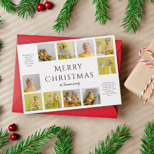 Einfache moderne Typografie FotoCollage Weihnachte Feiertagskarte