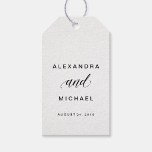 Einfache moderne Typografie-Gastgeschenk Hochzeit Geschenkanhänger