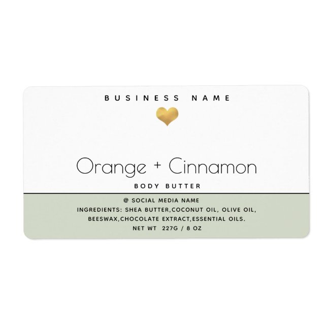 Einfache moderne Typografie Goldherz Butter (Vorne)