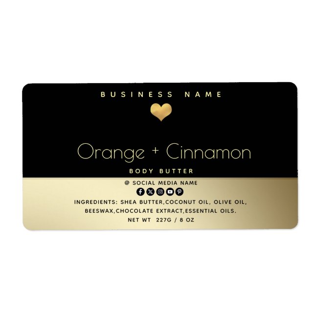 Einfache moderne Typografie Goldherz Butter (Vorne)