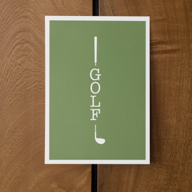 Einfache moderne Typografie Golf Blank Mitteilungskarte (Von Creator hochgeladen)