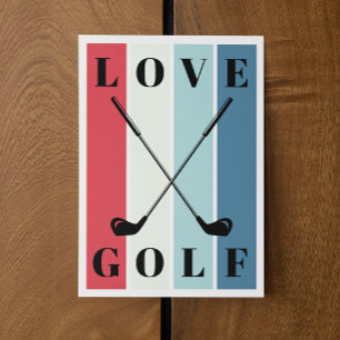 Einfache moderne Typografie Golf Blank Mitteilungskarte