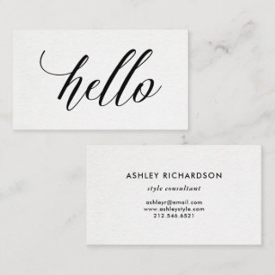 Einfache moderne Typografie   hallo Visitenkarte